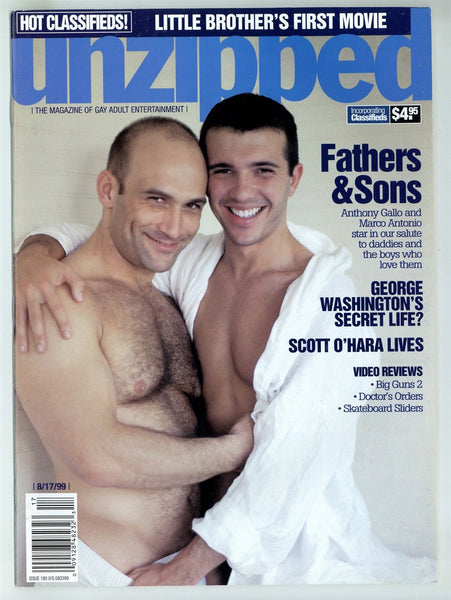 Unzipped 1999 Anthony Gallo, Marco Antonio 50pg Scott O'Hara Gay Magazine M28959