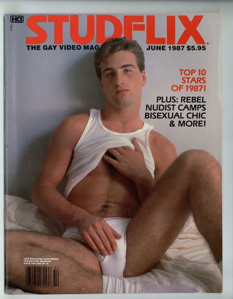 Studflix 1987 John Rocklin, Nicholas Cage 52pgs Gay Movie Film Magazine M28972