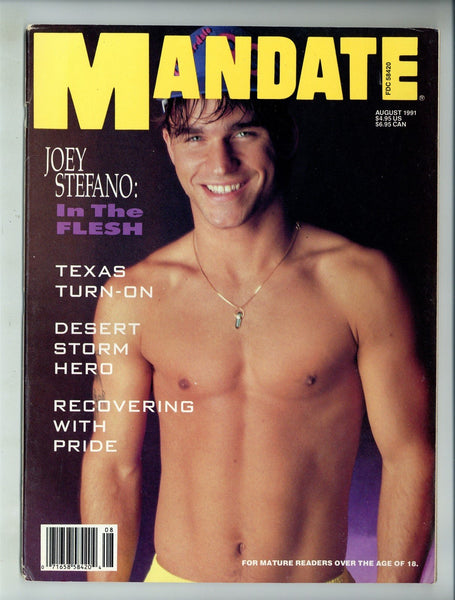 Mandate 1991 Joey Stefano, Roberto Roma 98pgs Marco Studio Gay Magazine M29021