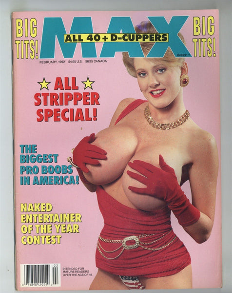 Max Magazine 1992 Kayla Kleavage, Wendy Whoppers, Lynden Johnson, Platinum Peaks 100pgs Vintage Big Boobs Magazine M29665
