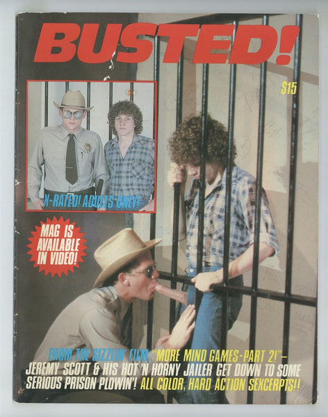 Busted! 1985 Jeremy Scott Cops Jail Two Hot Studs 32pgs Gay Magazine M30099