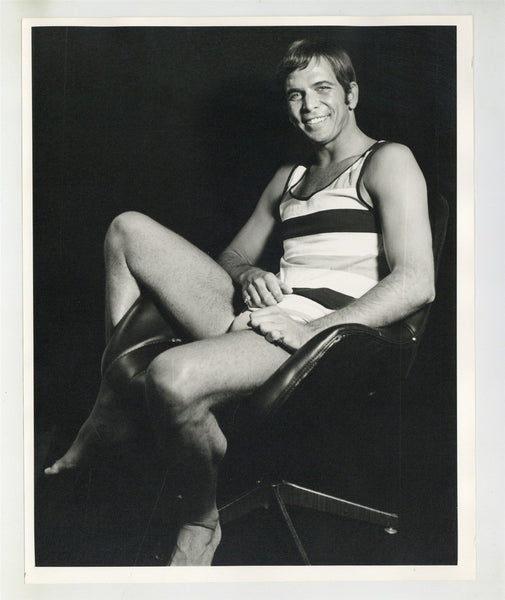 Chad Roberts 1970 Happy Flirty Hunk Tank Top D/W 8x10 Gay Artistic Nude Beefcake Photo J13172