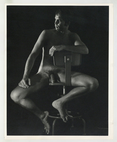 Chad Roberts 1970 Serious Dark Dreamy Beefcake D/W 8x10 Classic Pose Gay Artistic Nude Photo J13179
