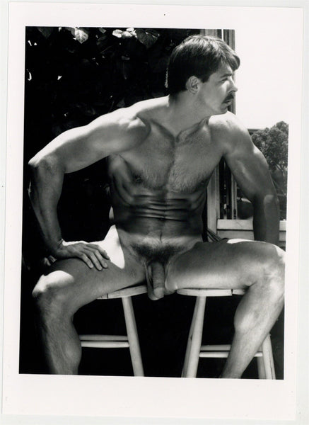Max Schling 1990 Serious Stare Beefcake RIP Colt 5x7 Moustache Jim French Gay Nude Photo J13199