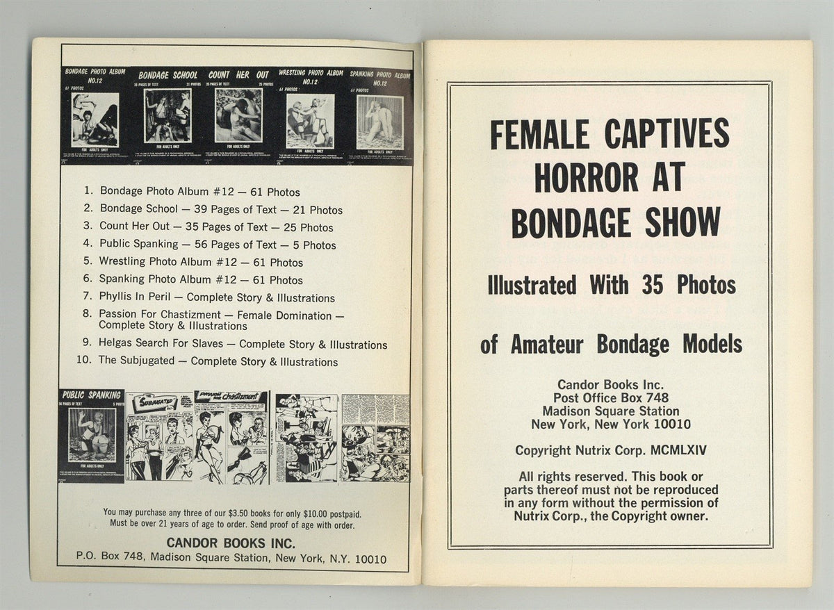 Female Captives Horror At Bondage Show 1960s Vintage BDSM Kink Magazin –  oxxbridgegalleries