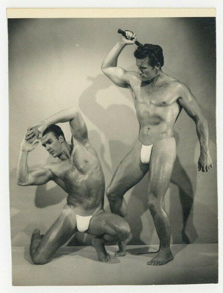 Bruce Of Los Angeles 1950 Gay Beefcakes Two Males Nude Physique Buff Hunks Q7088