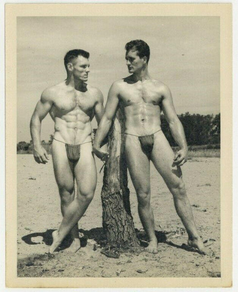 Bruce Of Los Angeles Gay Physique Beefcake 1950 Two Hunk Body Builders Q7048
