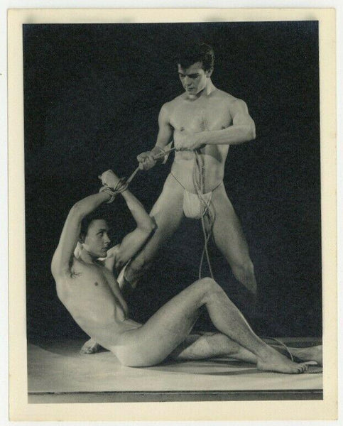 Bruce of Los Angeles Gay Physique Beefcake Photo 1950 Two Nude Men Buff Q7041