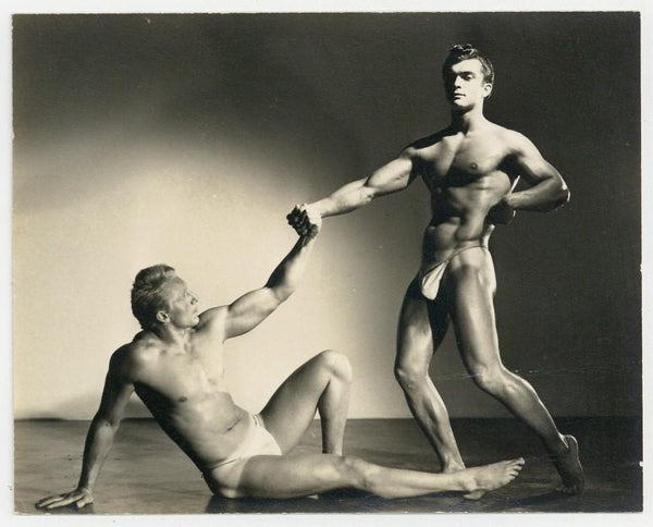 Spartan Of Hollywood 1950 Gay Physique Photo Bob John & Bob Rome Beefcake Q7915