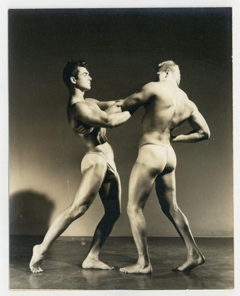 Spartan Of Hollywood 1950 Gay Physique Photo Bob John & Bob Rome Beefcake Q7916