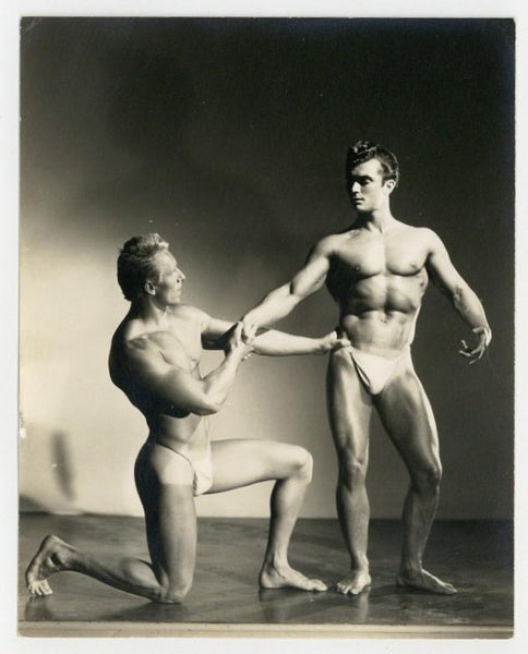 Spartan Of Hollywood 1950 Gay Physique Photo Bob John & Bob Rome Beefcake Q7919