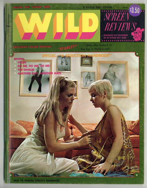 Wild Screen Previews V1#3 Satanic Psychedelic LSD Sex 1969 Sexploitation Cinema 80pg Golden State News Vintage Lesbian M23321