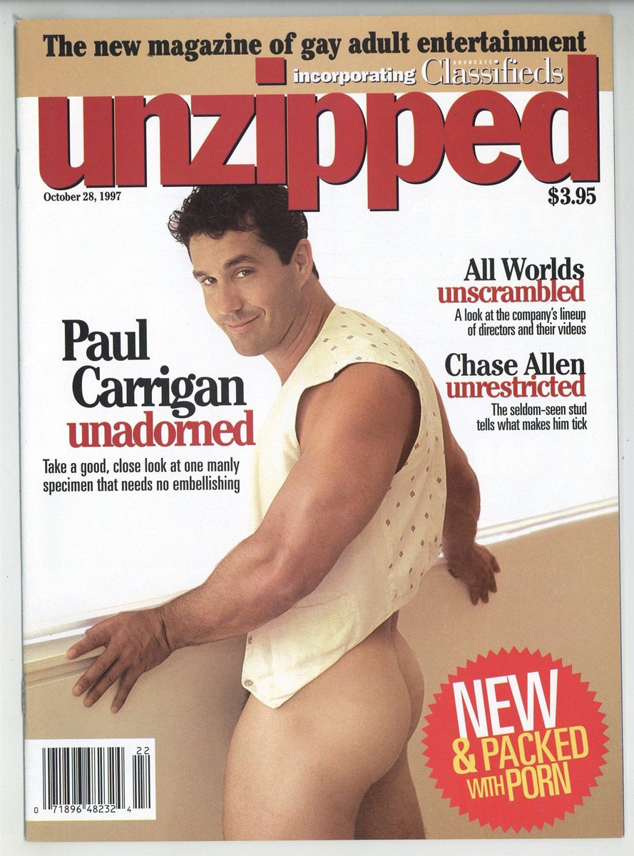 Unzipped Oct 1997 Paul Carrigan, Chad Knight 50pgs Gay Pinup Magazine –  oxxbridgegalleries