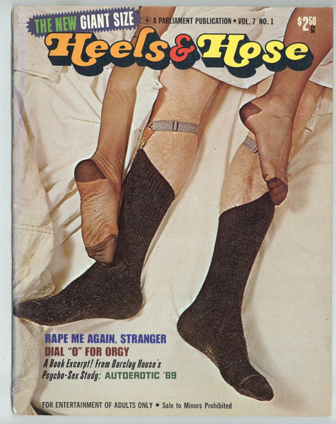 Heels & Hose V7#1 Elmer Batters 1969 Female Stockings, Nylons Legs Heels 72pg Parliament Magazine Nude Hairy Women M24341