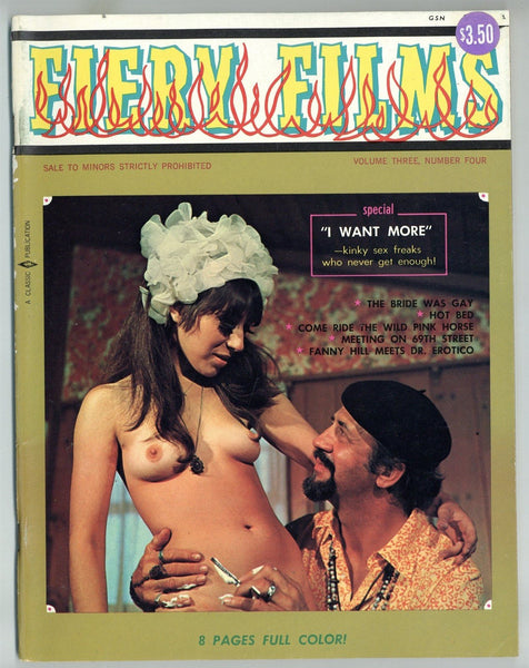 Fiery Films V3#1 Sexploitation Cinema Films 1969 Golden State News 80pgs Classic Publications Magazine M24361