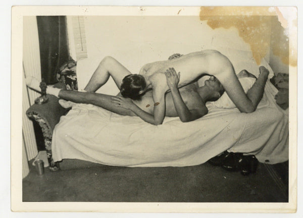 Male Couple Sixty Nine 1960 Vintage Playful Sex Beefcake Men 5x7 Gay Nude Photo J11146