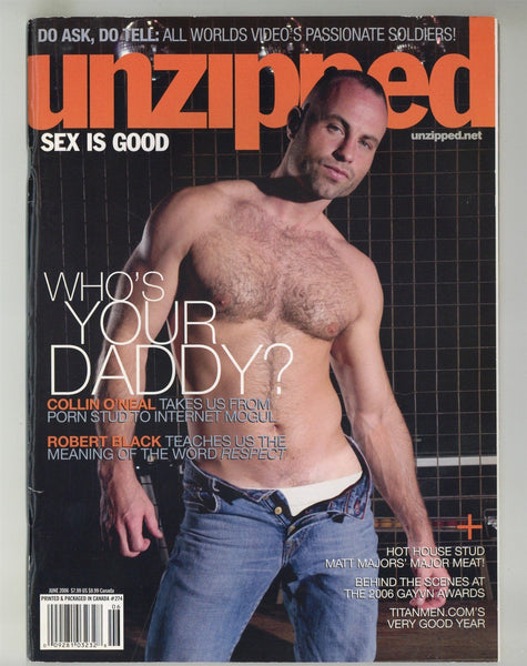 Unzipped 2006 Collin O'Neal 82pgs Robert Black Gay Physique Pinups Magazine M28710