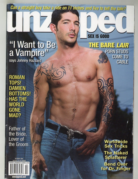 Unzipped 2008 Johnny Hazzard, Michael Bonfiglio 74pgs Gay Pinup Magazine M28717