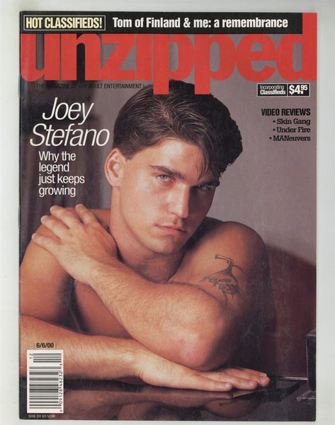 Unzipped 2000 Joey Stefano, Jack Stuart 50pgs Frank Taylor Gay Magazine M28731