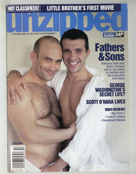 Unzipped 1999 Anthony Gallo, Marco Antonio 50pg Scott O'Hara Gay Magazine M28745