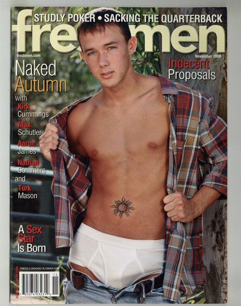 Freshmen 2008 Kirk Cummings, Max Schutler, Aaron James, Nathan Sommers, Turk Mason 74pgs Gay Magazine M29375