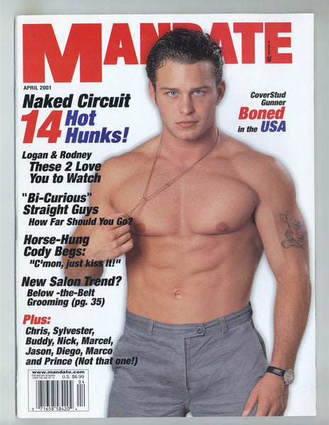 Mandate 2001 Cody Carver, Chris Bolt, Buddy Van Horn, Jason Jaymes, Cezar Torres 100pgs Gay Magazine M29500
