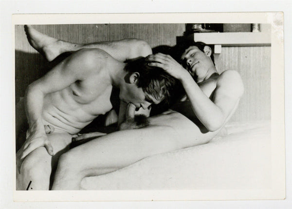 Happy Gay Couple 1960s Vintage 5x4 Playful Cute Boyfriends Nude Photo Q8716