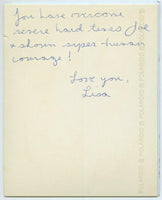 Lisa From The Disco 1970 Hairy Lush Female Licking Lips Polaroid Photo w/Love Note Q8933