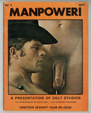Manpower #4 Colt Studios 1974 First Edition 48pg Jim French RIP, Outdoor Beefcake Cowboys, Vintage Gay Magazine M26669