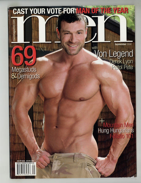 Men Magazine 2008 Derek Lyon Von Legend Julio Carillo 74pgs Gay Magazines M28430