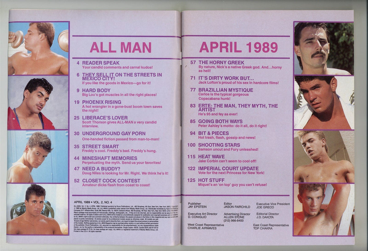 All Man 1989 Peter Ashley, Terry Studio, Catalina 132pgs Gay Pinup Bee ...