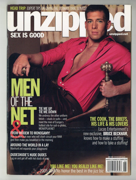 Unzipped 2005 Bruce Beckham, Jay Varella 82pgs Zackary Pierce Gay Pinup Magazine M28709