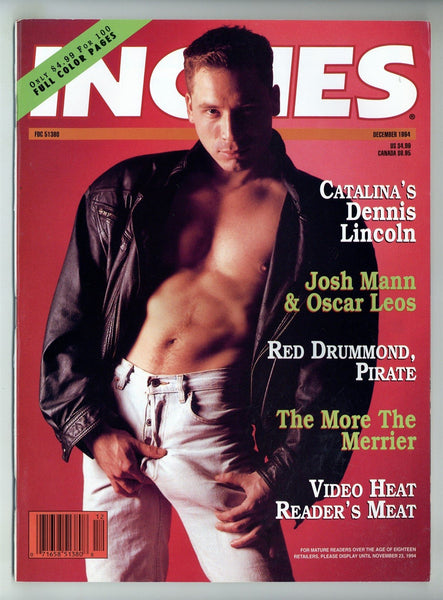 Inches 1994 Dennis Lincoln, Josh Mann, Oscar Leos 100pgs Red Drummond Gay Magazine M28970