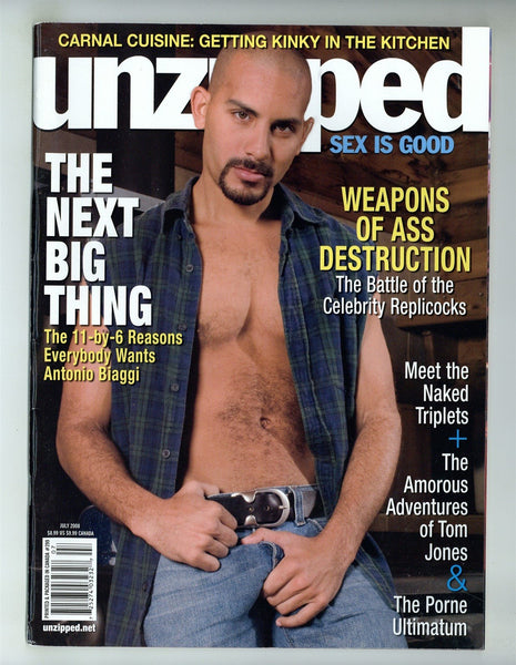Unzipped 2008 Antonio Biaggi, Visconti Triplets, Geoffrey Payne 74pgs Gay Pinups Magazine M29023