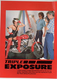 Triple Exposure 1989 Glamorous Brunette Biker Chick Threesome 32pgs Hard Sex Magazine, Gourmet Editions M37276