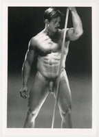 Max Schling 1990 Serious Stare Muscular Beefcake RIP Colt 5x7 Moustache Jim French Gay Nude Photo J13205