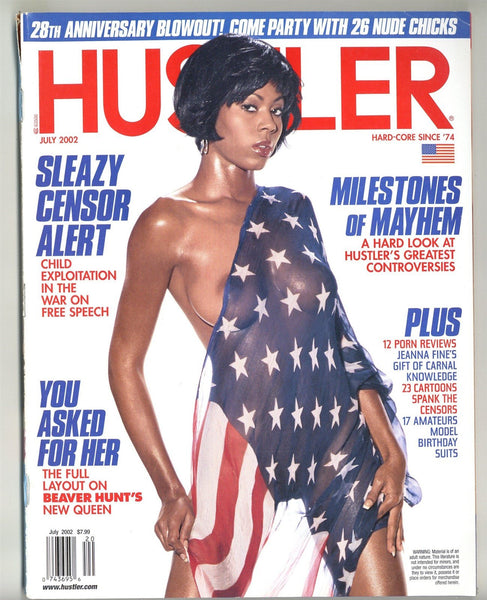 Hustler Magazine 2002 Explicit Porn Magazine 170pgs Beaver Hunt 6p, Larry Flynt, Beautiful Nude Women M31175