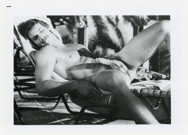 Mario Garza 1980 Hairy Sunbathing Hunk Jim French Colt Studios 5x7 Original Gay Physique Photo J13295