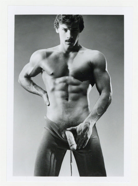 Mario Garza 1980 Moustache Hairy Muscular Well Endowed Hunk Jim French/Colt Studios 5x7 Gay Physique Photo J13981