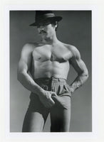 Mario Garza 1980 Moustache Hairy Hunk Sweatpants Huge Bulge Jim French/Colt Studios 5x7 Gay Physique Photo J13982