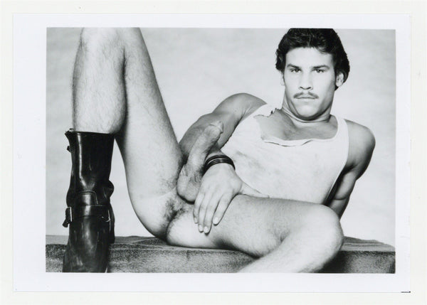 Mario Garza 1980 Moustache Boots Hairy Huge Cock Jim French/Colt Studios 5x7 Gay Physique Photo J13983