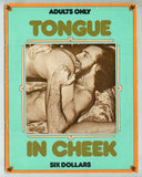 Tongue In Cheek #1 Vintage Gay Anilingus Pictorial 1978 Unshaven Hippie Rimming Erotica 48pgs Le Salon Publ. SF M39068