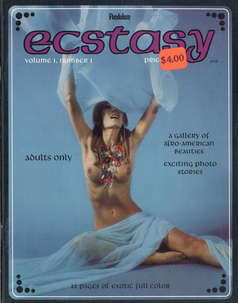 Ecstasy V1#1 Interracial Beatnik Erotica 1969 Nude Hippie Women Pinups 72pgs Ed Wood Jr, Calga-Pendulum Publ. M35812