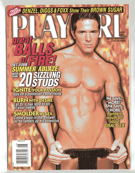 PLAYGIRL 2001 Tim Twilliger, Matt Kenney, Mark Wahlberg 98pgs Denzel Washington Gay Magazine M31785