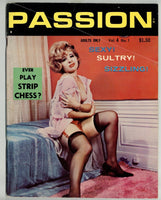 Passion V4#1 Joan Pierce, Barbara Beecher 1964 Risque Pinup Magazine 72pgs Ceasar Publishers NYC M33359