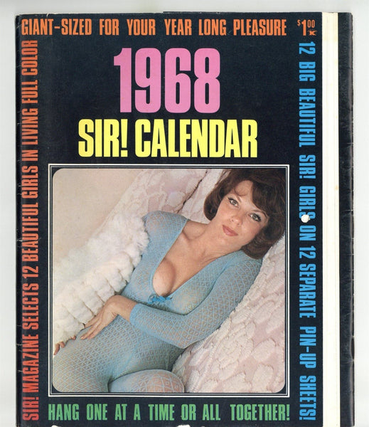 1968 Sir! Calendar Nude Females Pinup Calendar Magazine M36662