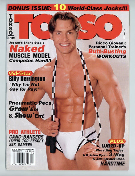 Torso 2002 Jeff Stryker, Shane Steele, Brandy Martin, Ricco Giovanni, Billy Herrington, Prinsen DeVries 100pgs Varsity Comm Gay Magazine M34813