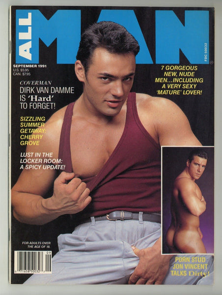 All Man 1991 Dirk Van Damme, Jon Vincent 100pgs Bruce Publications Gay Pinup Magazine M35044