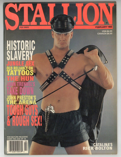 Stallion 1993 John Preston, Rick Bolton 100pgs Vintage Leather Gay Pinup Magazine M35118