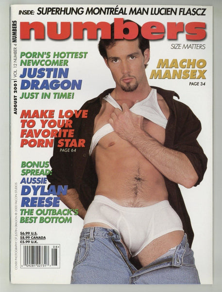 Numbers 2001 Justin Dragon, Dylan Reese 84pgs Global Media Group Gay Pinup Magazine M35655